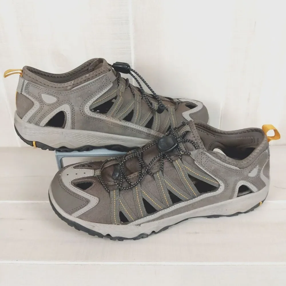 Eddie Bauer Arvada Water Sandals Mens 10 Brown Gray Bungee Trail Hiking Shoes